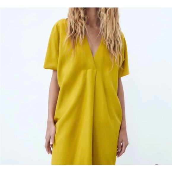 Zara Linen blend long tunic dress small - Picture 2 of 8